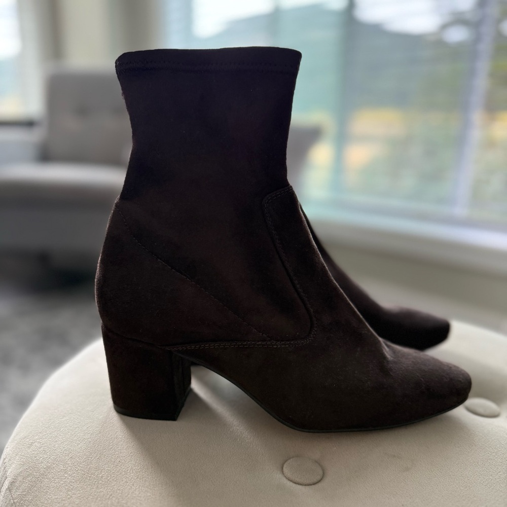 Dark Brown Suede Ankle Boots
